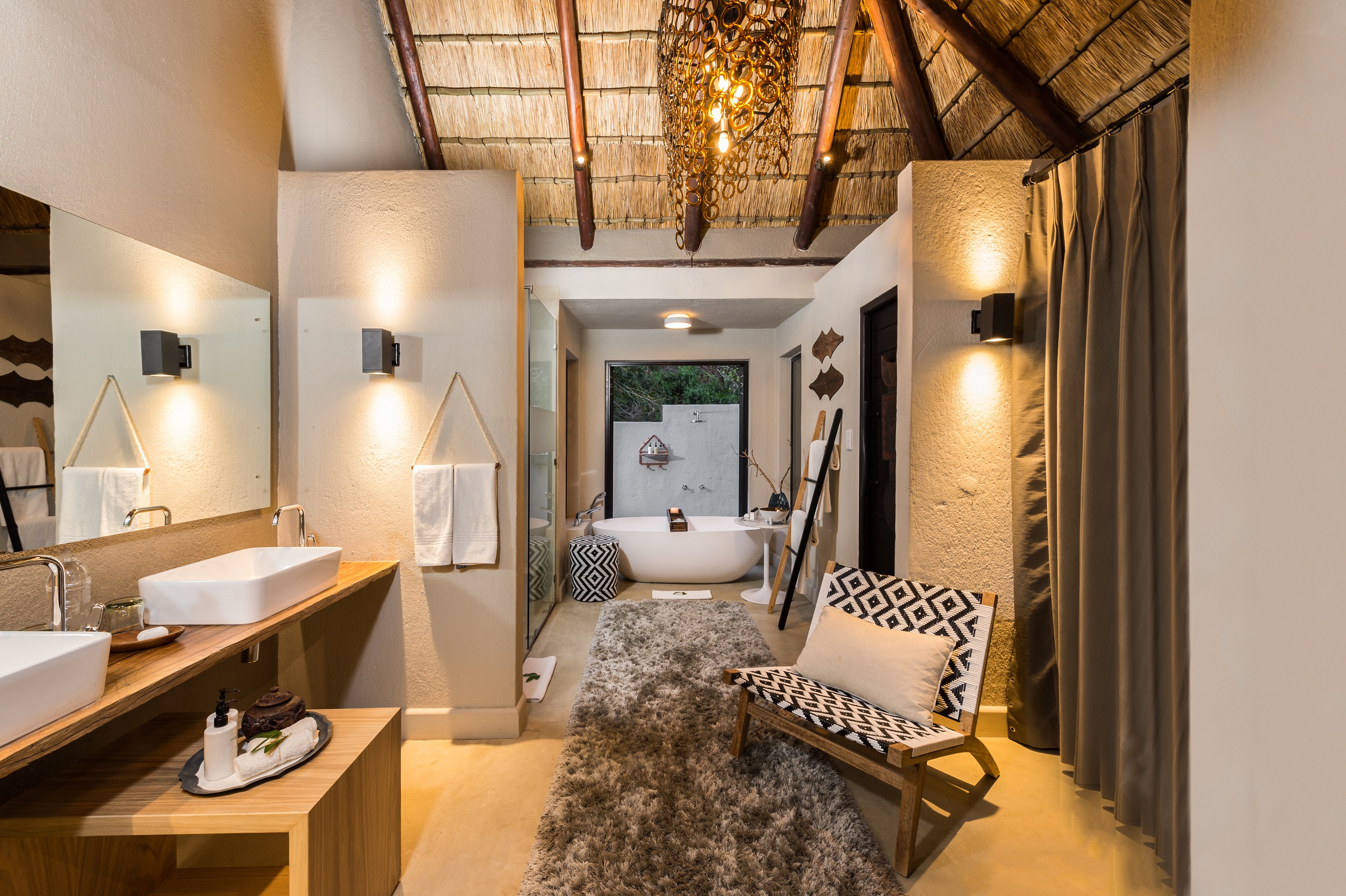 <p>The bathrooms at Little Bush Camp in Sabi Sabi are luxurious and beautifully designed, offering guests a private and comfortable space to relax and refresh after a day of safari adventures.</p>